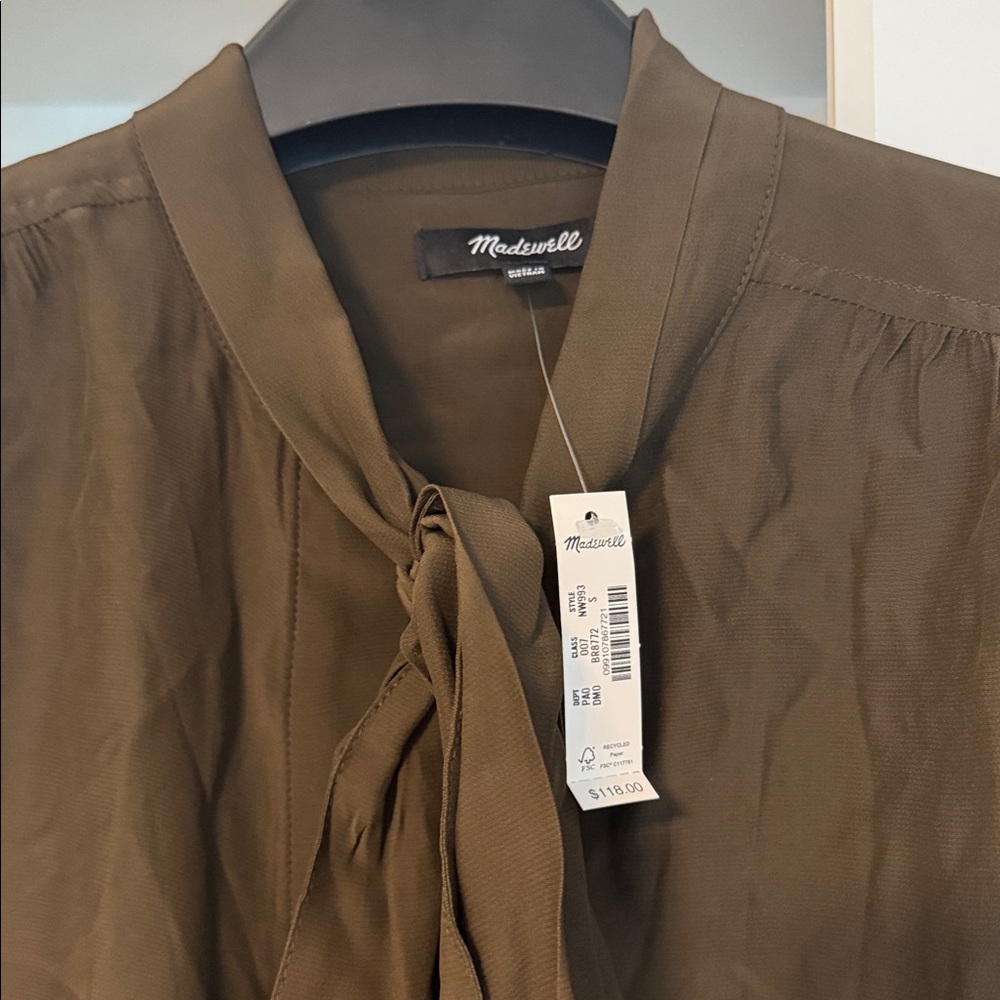 🆕 Madewell Tie-Neck Long-Sleeve Top - Picture 5 of 5